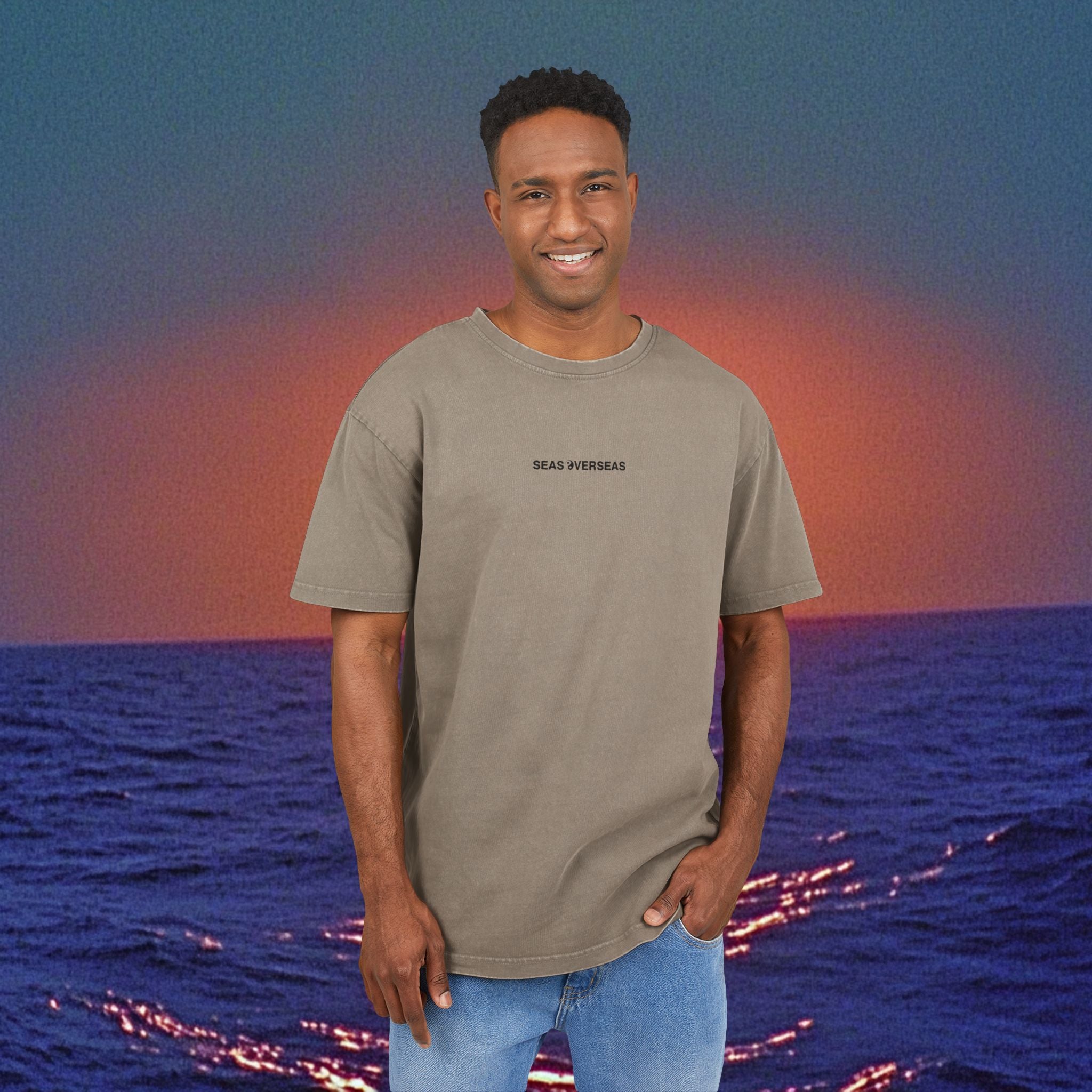 SEAS OVER SEAS Box Tee-Acid Washed