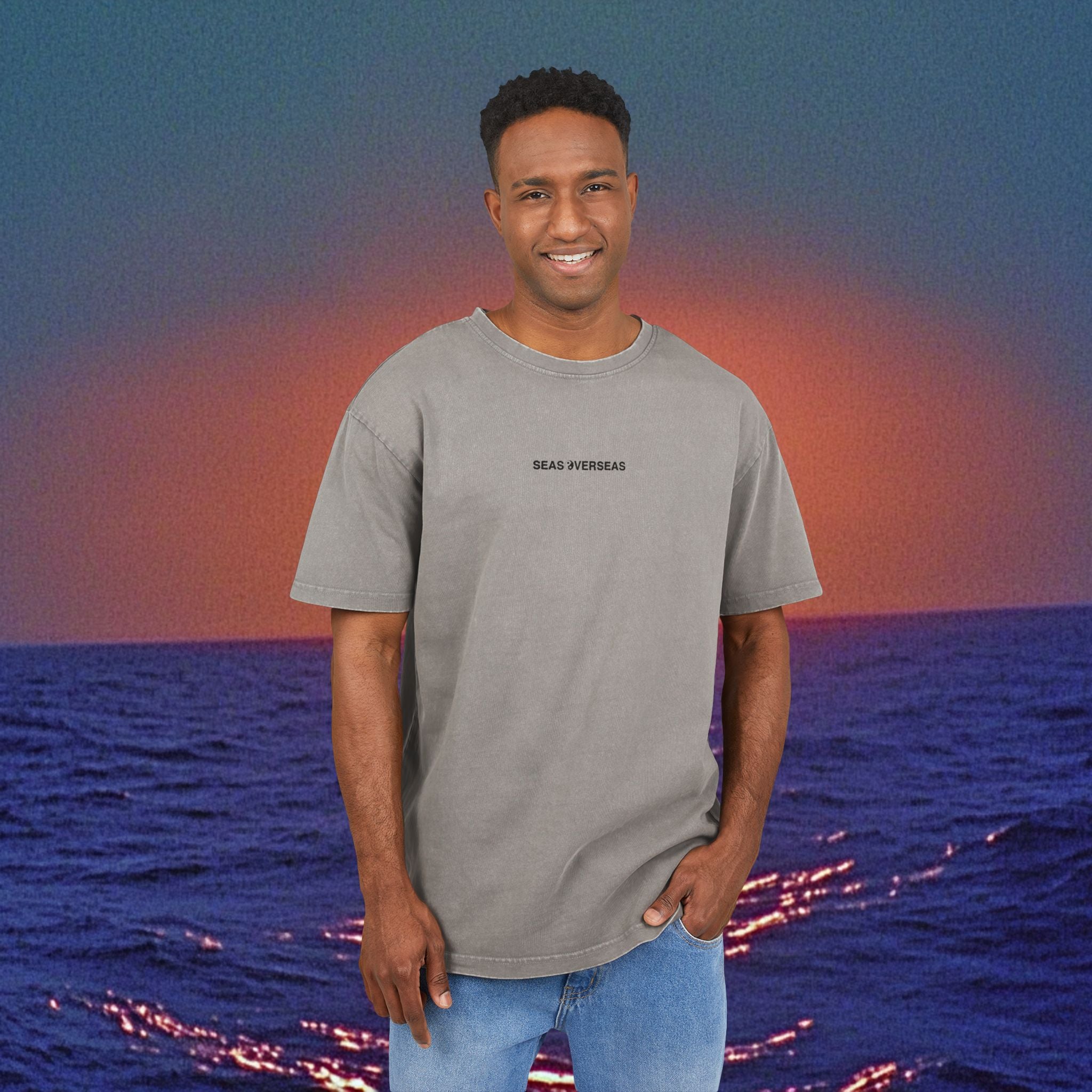 SEAS OVER SEAS Box Tee-Acid Washed