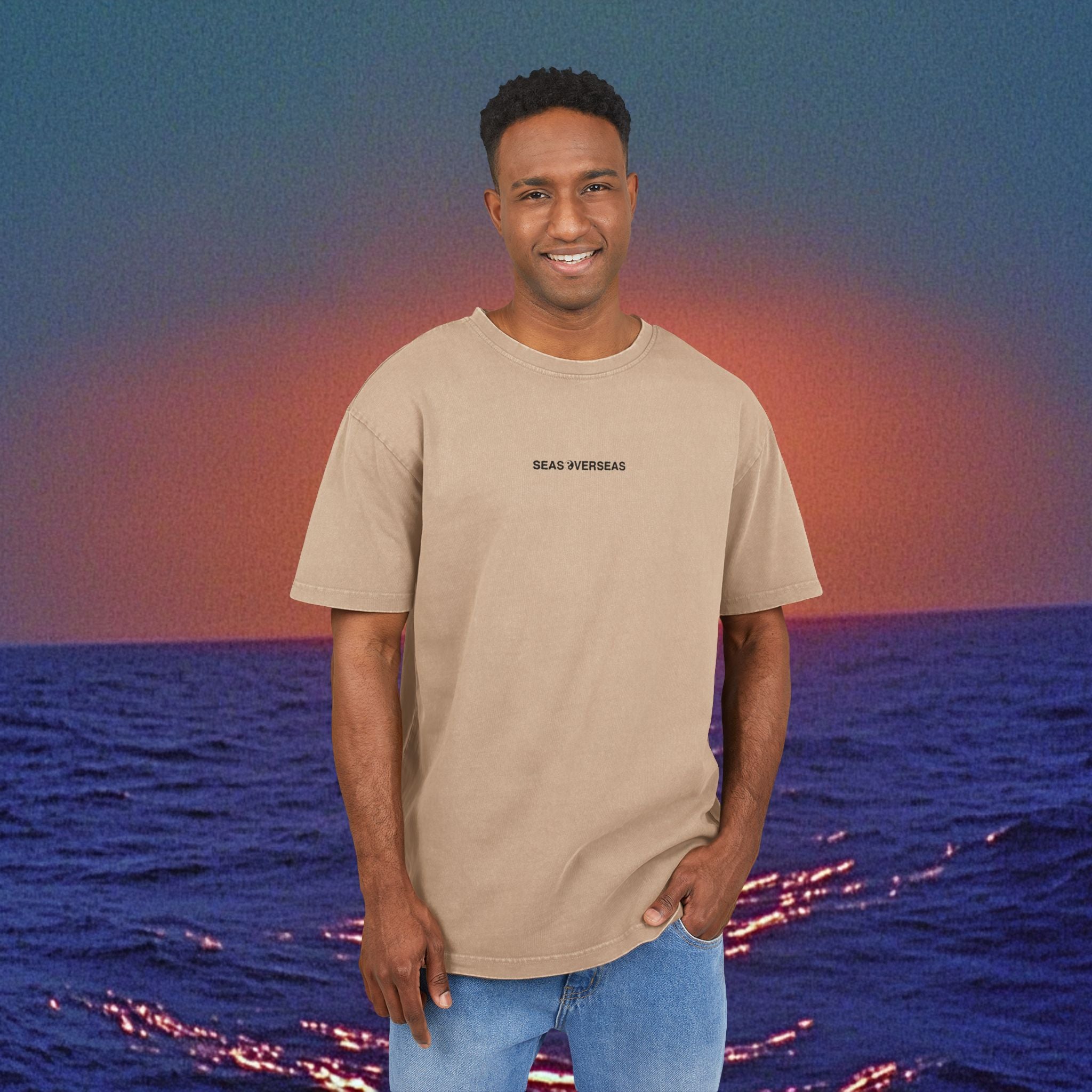 SEAS OVER SEAS Box Tee-Acid Washed